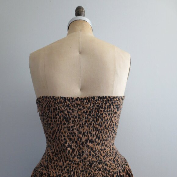 Universal Thread Linen-blend Strapless Leopard Print Maxi Dress - Picture 4 of 13